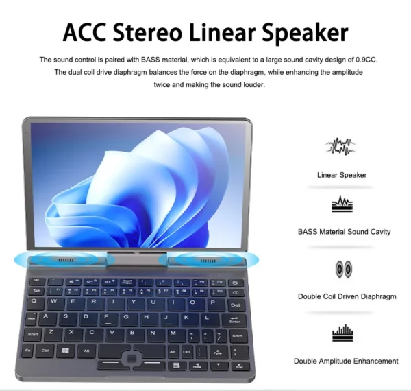 CRELANDER P8 Mini ordinateur portable 8 pouces écran tactile Intel lac N150 12GB DDR5 WiFi 6 2 en 1 ordinateur portable tablette PC ordinateur portable de poche – Image 21