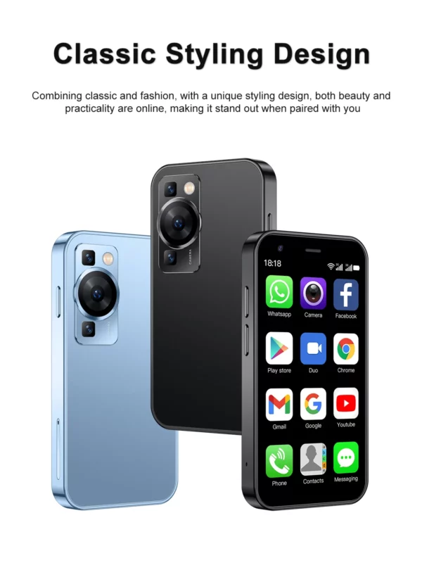 SERVO -Mini Smartphone P60 PRO, Android, Écran 3.0 ", Google Play, 2 Go + 16 Go, WIFI, Hotspot GPS, Petit Mobile de Poche, Matin, Prix Bas – Image 27