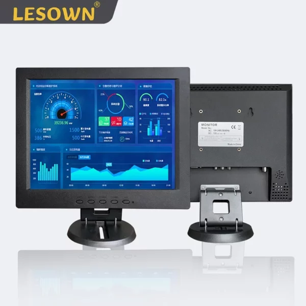 LESOWN 12 pouces 1024x768 moniteur LCD industriel 4:3 HDMI VGA AV BNC petit écran large pour caméra de Microscope de voiture CCTV