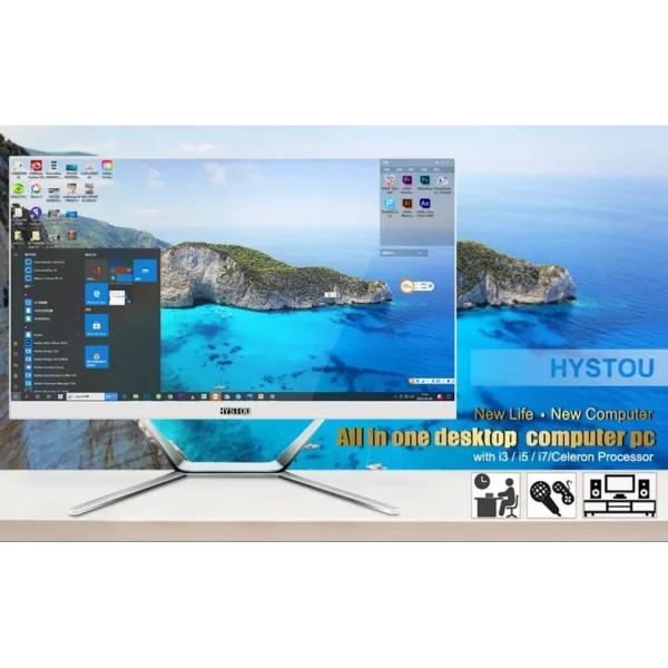 23,8 pouces tout dans un ordinateur de bureau de jeu I7 10510U 8G RAM ensemble complet d'ordinateur – Image 3
