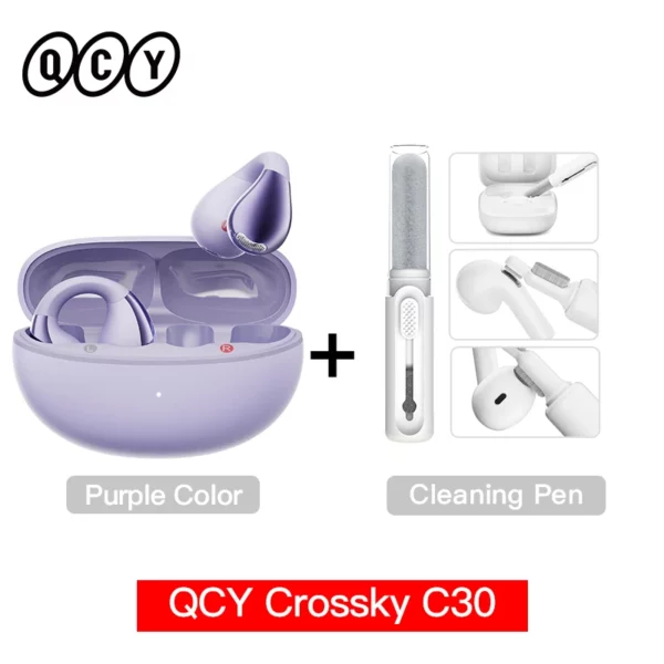 QCY Crossky-Écouteurs à clip d'oreille C30, Bluetooth 5.4, sans fil, oreille ouverte, écouteurs de sport TWS, écouteurs à connexion touristique – Image 12