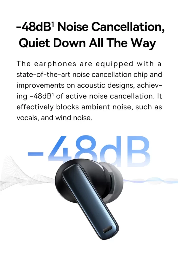 Baseus Bowie M2s -48dB ANC écouteurs sans fil Bluetooth 5.3 casque Audio spatial 3D qualité HiFi 0.038 "écouteurs à faible latence – Image 14