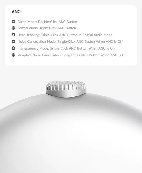 Picun F8 Pro ANC casque sans fil suivi de la tête Audio spatial 3D-52dB ANC HIFI Bluetooth casque ENC HD micro application à faible latence – Image 46