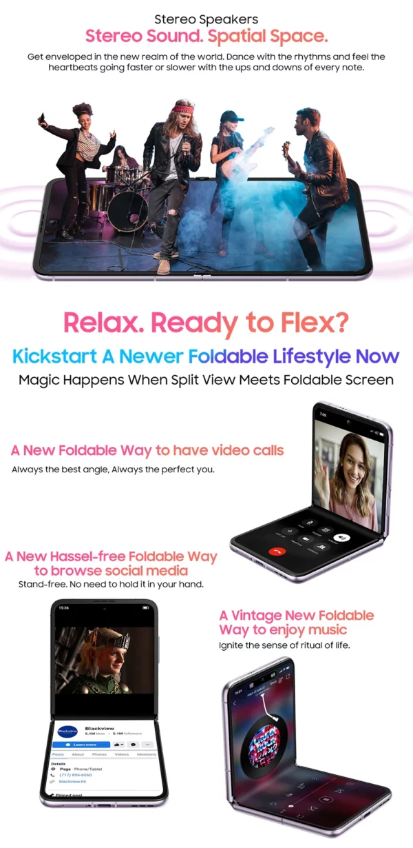Blackview HERO 10-Smartphone avec Écran Pliant AMOLED de 6.9 Pouces, 12 Go de RAM et 256 Go de ROM, Caméra MTK 108MP, Helio G99, Première Mondiale – Image 27
