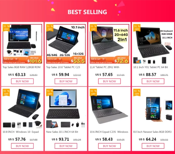 Tablette PC Windows 10, 11.6 pouces, 2 go de RAM + 64 go de ROM, G12, double caméra, batterie 9000mAH, écran tactile WIFI, 1366x768 IPS Quad Core – Image 12