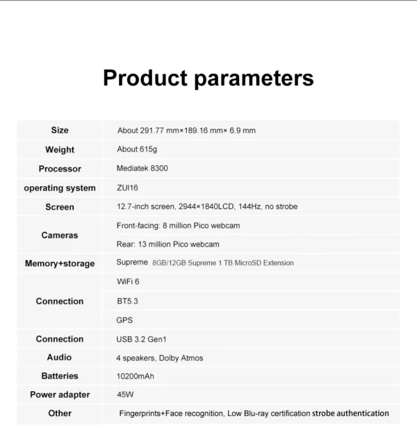 Lenovo XIAOXIN Pad Pro12.7 2025 divertissement bureau apprentissage jeu tablette Super Interconnexion Tianji 8300 2.9k 144Hz gris – Image 35