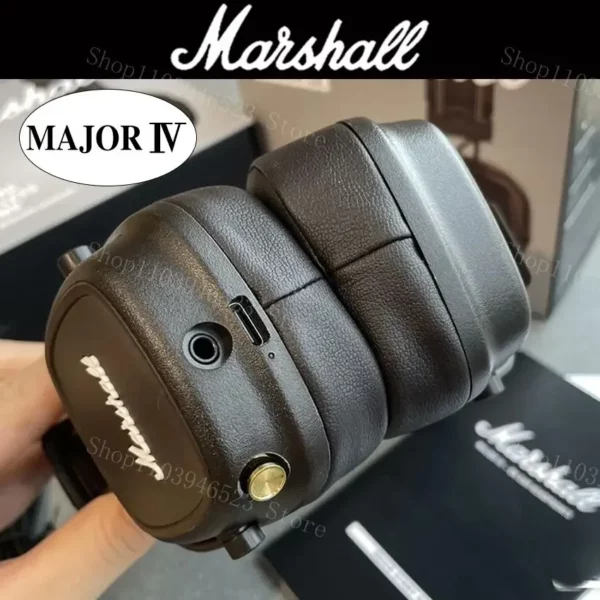 Marshall Major IV 4 casque Bluetooth basses profondes/conception ergonomique/plus de 80 heures de lecture écouteur pliable sport casque sans fil – Image 3