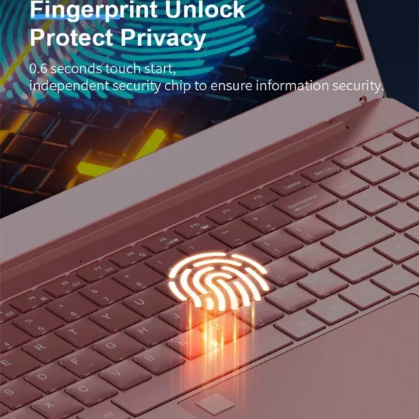 Ordinateur portable rose 15.6 pouces alimenté par Windows 11 Intel Celeron N5095 16 Go de RAM 1 To SSD 2.4G + 5G WiFi double bande Écran à lunette ultra-étroite – Image 4