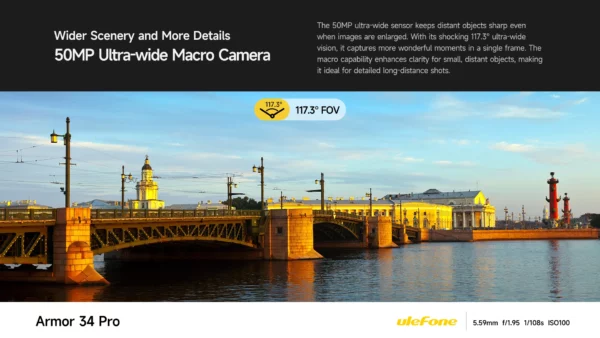 Ulefone Armor 34 Pro 5G AI 25500mAh téléphone robuste Smartphone Android 15 32GB + 512GB projecteur DLP intégré 6.95 "NFC téléphone portable – Image 36