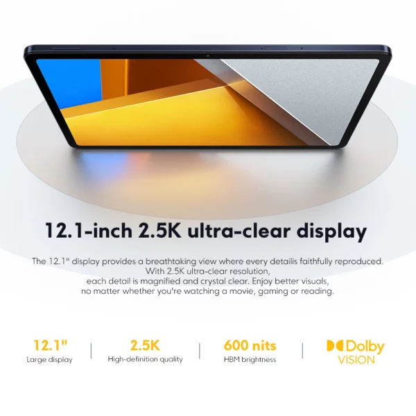 POCO Pad Tablette , 8 Go, 256 Go, 33W, 10000mAh, Snapdragon 7s, Isabel 2 Octa Core, 12.1 en effet, 120Hz, écran 2.5K, version globale – Image 4
