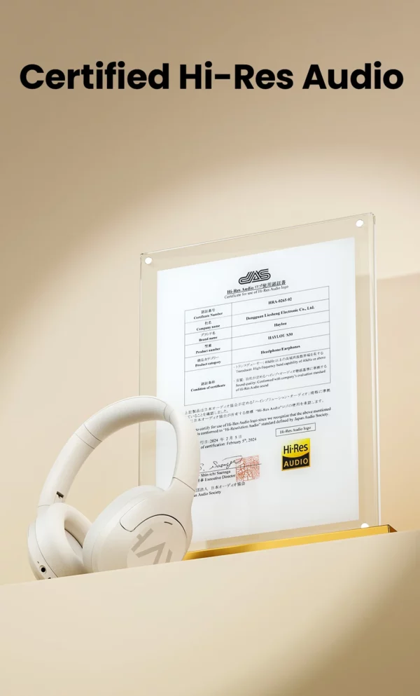 HAYLOU-Casque sans fil S30, Bluetooth 5.4, 43dB, écouteurs adaptatifs antibruit, ensembles de sauna, pilote 40mm, 80H de lecture – Image 38
