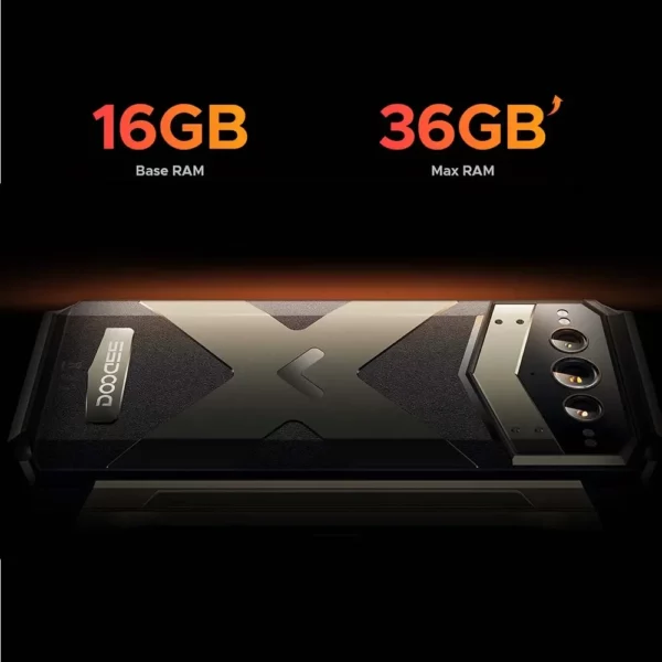 Version mondiale DOOGEE V Max Plus téléphone robuste 6.58 "120Hz affichage 16GB 512GB 200MP AI caméra 22000mAh effet d'éclairage Android 14 – Image 4