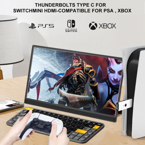 Moniteur d'ordinateur 14 "/15.6"/16 ", écran tactile IPS, panneau LCD HD, moniteur Portable USB-C, compatible HDMI pour ordinateur Portable Switch PS4/PS5 – Image 18