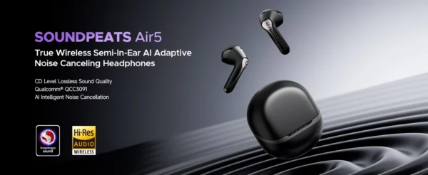 SoundPEATS-Écouteurs sans fil Air5 ANC Bluetooth 5.4, audio haute résolution, aptX lossless,CVC V8.0,6MIC AI, réduction du bruit des appels, IPX5 – Image 11