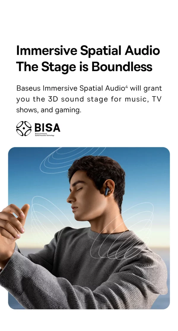 Baseus Bowie M2s -48dB ANC écouteurs sans fil Bluetooth 5.3 casque Audio spatial 3D qualité HiFi 0.038 "écouteurs à faible latence – Image 20