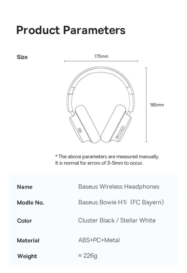 Baseus Bowie H1i casque sans fil Bluetooth 5.3 suppression Active du bruit sur l'oreille casque haute résolution LHDC écouteur 100H de lecture – Image 30