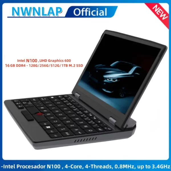7 pouces Mini ordinateur Portable Intel N100 ordinateur Portable écran tactile Netbook Windows 11 Mini PC Micro ordinateur Bluetooth 4.2 16GB 1TB