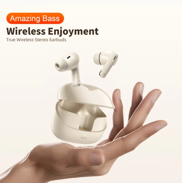 Écouteurs sans fil, QERE E38, nouveau TWS Bluetooth 5.3, Microphone HD, écouteurs HIFI, pilote 13mm, écouteurs étanches pour jeux à faible latence – Image 5