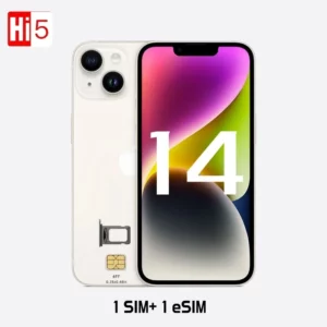 Apple-Téléphone d'origine iPhone 14, 5G, A15, Sim + ESim, Super Retina, OLED, 6 Go, 6.1 Go, 128 Go, appareil photo 12MP + 12MP, puce Bionic, Face ID, NDavid, 256"