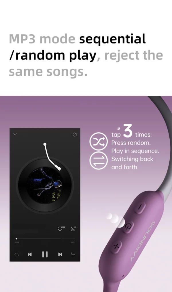 SOUNDIVY RS1 écouteurs à Conduction osseuse Bluetooth sans fil 32GB mémoire IPX8 étanche natation et course sport écouteurs – Image 24