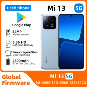 Xiaomi-Smartphone Mi 13, Android, 5G, 6.36 ", 12 Go de RAM, 256 Go de ROM, Dean, débloqué, toutes les couleurs, en bon état, original, d'occasion