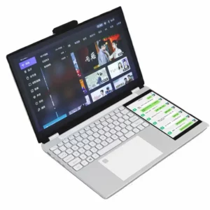 Ordinateur portable double écran 15.6 "IPS 2K écran étroit à quatre côtés 7" écran tactile IPS 32 Go Intel N100 CPU 4 cœurs 4 fils jusqu'à 3.4 GHz