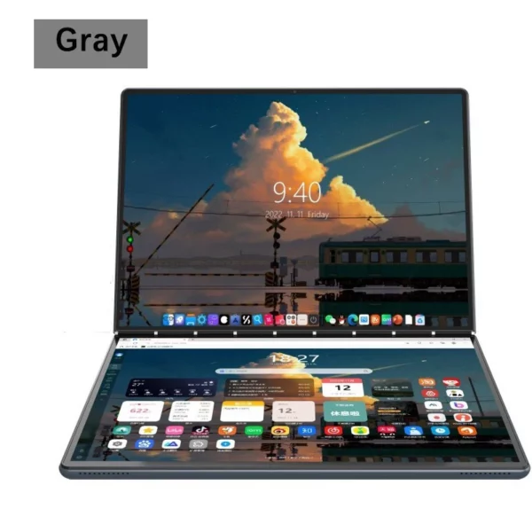 Tablette Double écran Intel N100 14 + 14 pouces, ordinateur portable, 16 go DDR5, 2 to, SSD HD, caméra 9000 mAH, 1920x1280, Windows 11 – Image 8