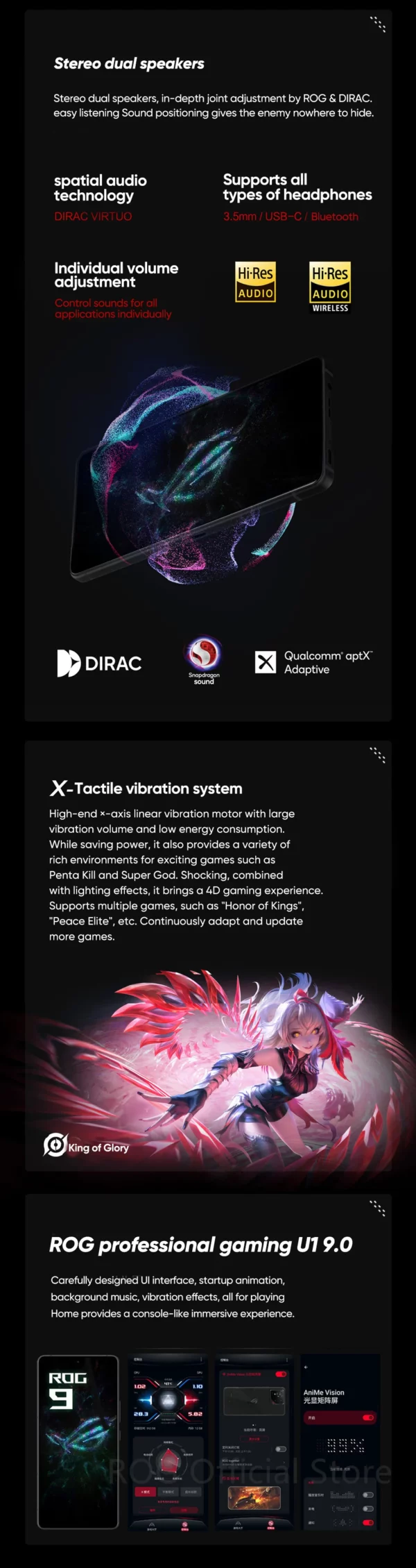 Première mondiale ASUS ROG Phone 9 Pro Smartphone Snapdragon 8 Elite 6.78 ''185Hz AMOLED affichage 5800mAh NFC téléphone portable – Image 28