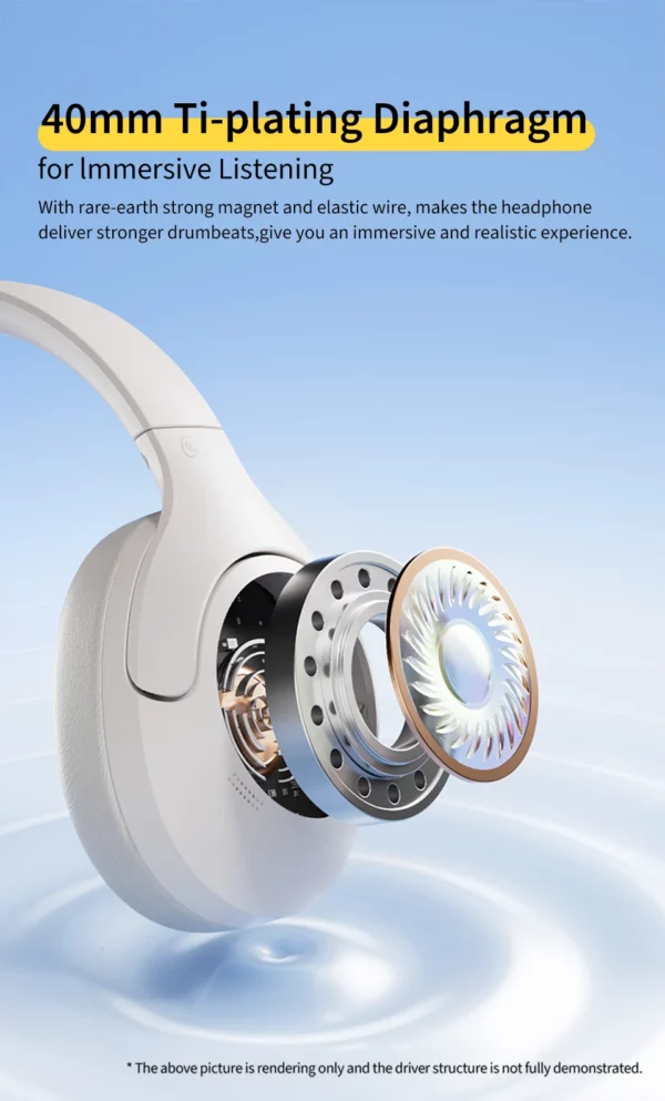 QCY-Écouteurs sans fil et filaires H3 Lite ANC, Bluetooth 5.3, casque supra-auriculaire pliable, son HIFI, 60 heures de lecture, écouteurs pour touristes allergiques – Image 15