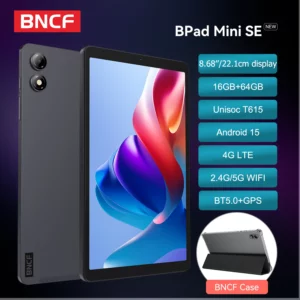 BNCF BPad Mini SE 8.7 pouces IPS tablette Unisoc T615 8 cœurs Android15 (4 +12)GB RAM + 64GB ROM 5500mAh batterie 5G Wifi/GPS/Widevine L1