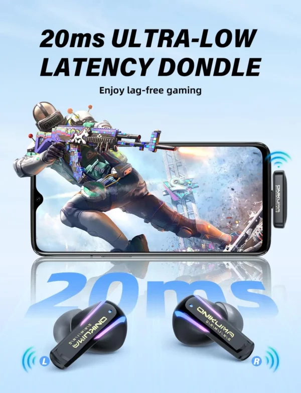 ONIKUMA T27 écouteurs de jeu sans fil avec micro ENC pour PS5/4, écouteurs Bluetooth pour téléphone, Pad, ordinateur portable, Steam Deck, commutateur – Image 2