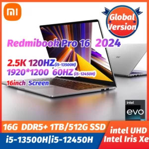 Xiaomi Redmi Ple16 ordinateur portable 2024 Intel Core i5-13500H 16 Go DDR5 + 1 To/512G SSD i5-12450H 16 pouces Notebook Fingerprint Anderson PC