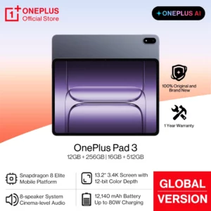 Tout nouveau OnePlus Pad 3 Version mondiale tablette Snapdragon 8 Elite 13.2 "144Hz affichage 3.4K résolution 8 haut-parleurs Wi-Fi 7 Android 15