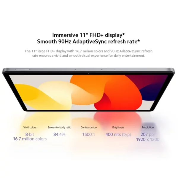 Xiaomi-Tablette Redmi Pad SE, Mi, Snapdragon, Version globale®Hautréusde façade 680 Dolby Atmos®Écran de 11 Pouces, 90Hz, 8000mAh – Image 5