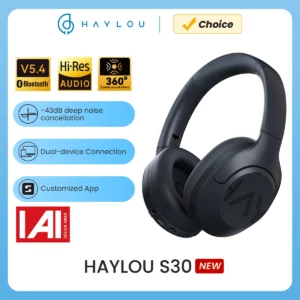 HAYLOU S30 casque sans fil Bluetooth 5.4 43dB casques antibruit adaptatifs 40mm pilote 80H temps de lecture écouteurs