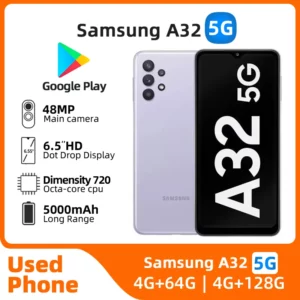 Samsung Galaxy A32 5g Smartphone 6.5 pouces écran CPU dimension 720 48MP caméra Android en bon état téléphone utilisé