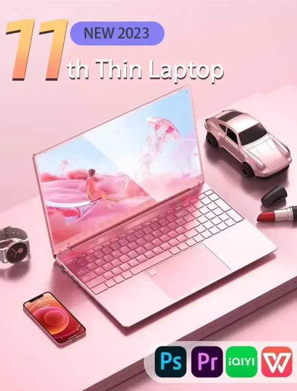 11ème ordinateur portable Intel Celeron N5095 - Windows 10/11, jusqu'à 32 Go de RAM, SSD 2 To, WiFi 2,4 G/5,0 Go, Bluetooth, clavier rose – Image 20