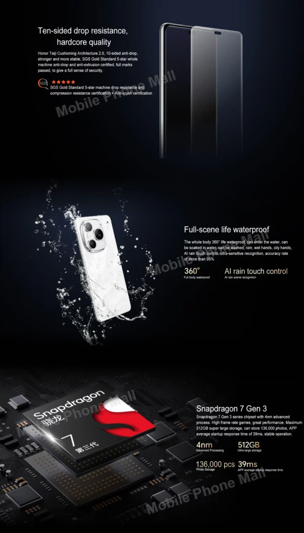 Honor – téléphone portable Original Power 5G, écran 6.78 pouces, Android 15 Snapdragon 7 Gen 3, batterie 8000mAh, Google Play – Image 24