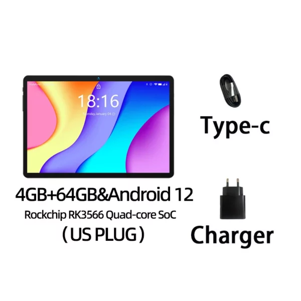 BMAX-Tablette pour enfants I9 Plus, Android 15, GPU G522EE, 8 Go de RAM, 64 Go, Dean, Allwinner, RK3562, 10.1 pouces, Façades Core Port, PC, WiFi 6 – Image 9