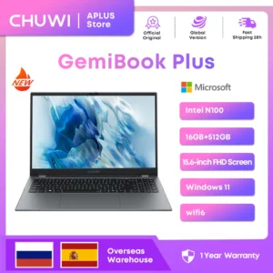 CHUWI-Ordinateur portable GemiPlePlus, ordinateur portable Windows 11, 15.6 pouces, Intel N100, rougepour 12e Isabel, 1920x1080P, 8 Go, 16 Go de RAM, 256 Go, 512 Go SSD