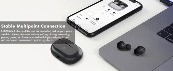 ROSESELSA CERAMICS X HIFI TWS True Wireless Bluetooth casque écouteurs stéréo jeu ANC 4HD micros IP54 Anti-vent LDAC écouteurs – Image 18