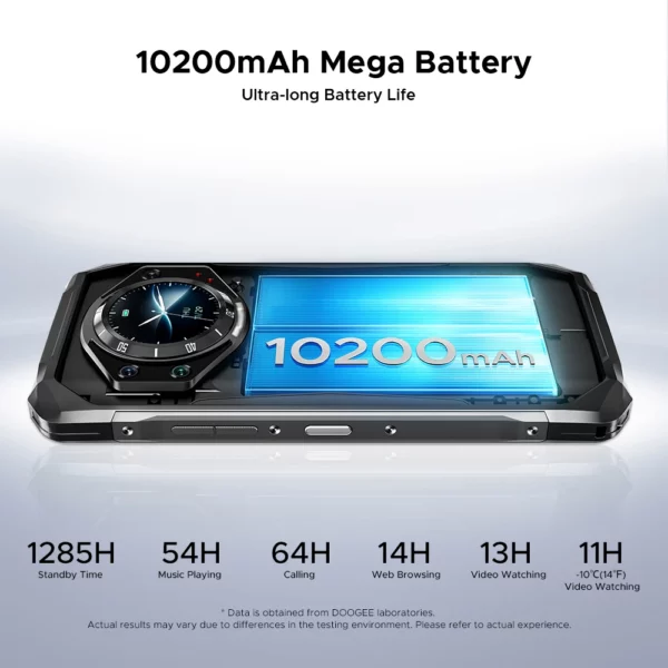 Doogee-Téléphone robuste S119, écran IPS FHD + 6.72 ", 8 Go, 512 Go, caméra principale AI 100MP, batterie 10200mAh, 33W, Android 14, NDavid, première mondiale – Image 4