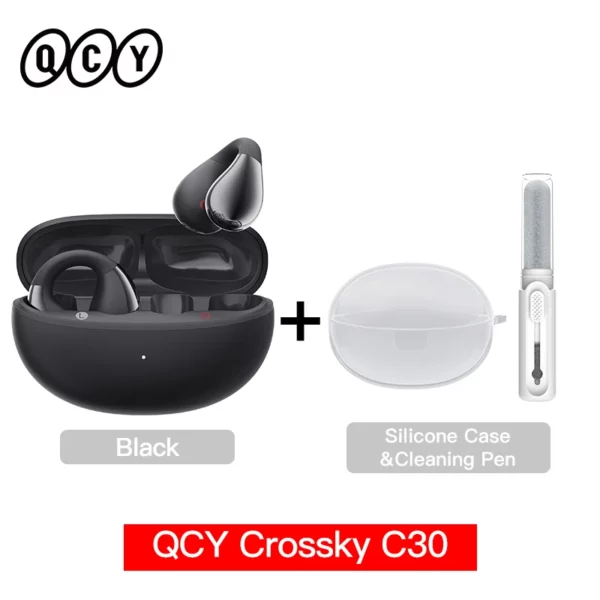 QCY Crossky C30 écouteurs sans fil Bluetooth 5.4 clip d'oreille TWS écouteurs de sport oreille ouverte clip d'oreille double connexion casque – Image 21