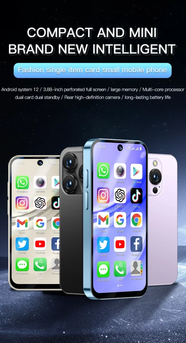 SOYES XS19 Pro 4GB RAM 64GB ROM Android 12.0 Smartphone 1950mAh Face ID 4G LTE type-c OTG 3.88 ''écran petit téléphone – Image 11