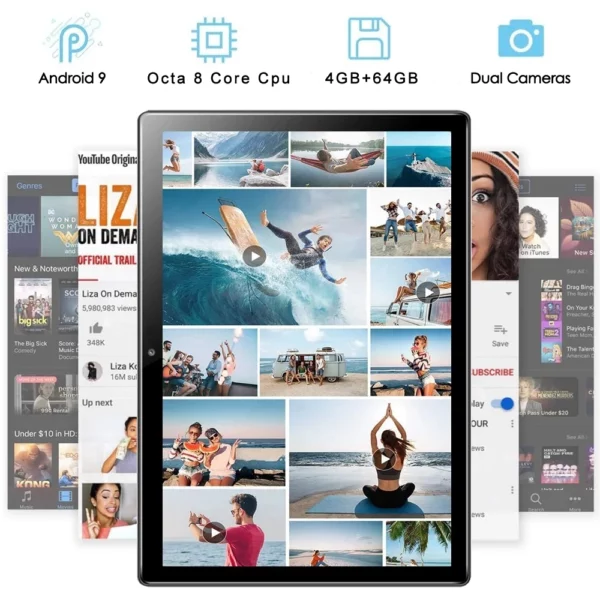 Nouveau 10.1 pouces tablette 4G WiFi double SIM 4GB 64GB tablette Android 10.1 pouces 2MP + 5.0MP Version mondiale tablette PC – Image 5