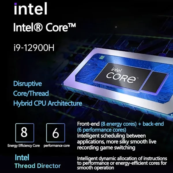 PC 16 pouces Intel Core i9-12900H NVIDIA RTX 3060 6G ordinateur 64GB DDR4 4TB SSD HD caméra WiFi5 BT5.2 ordinateur Portable de jeu – Image 3