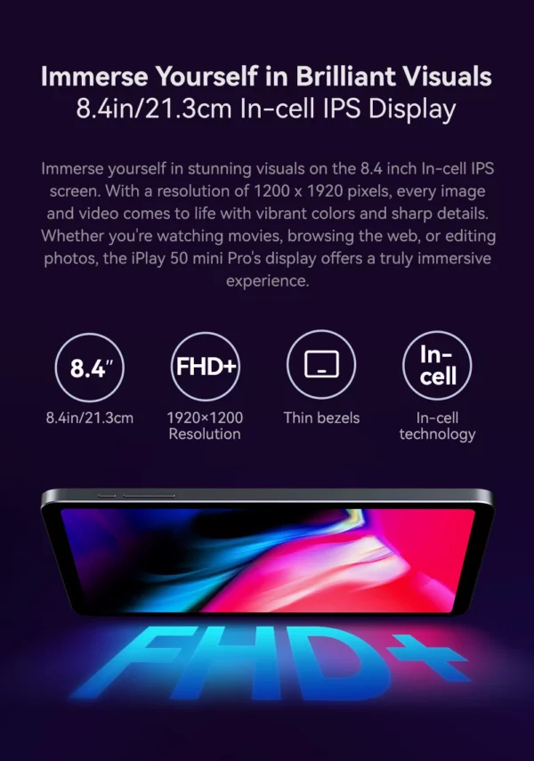 ALLDOCUBE iPlay50 mini pro tablette 8.4 pouces MTK Helio G99 8GB RAM 128/256GB ROM Android 13 5000mAh LTE & Wi-Fi prix spécial vente – Image 13