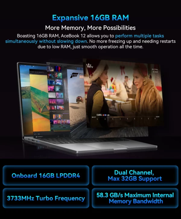 [Première mondiale] Ordinateur portable Blackview AceBook 12 Win 11 Pro 16'' 1920*1200, ordinateur portable Intel I5-1030NG7, 16 Go 512 Go, 5000 mAh – Image 28