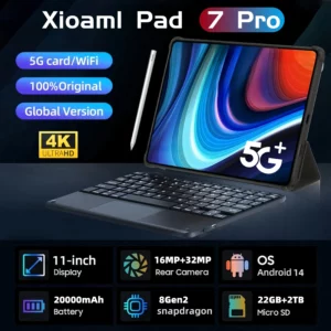 2025 nouveau Original Xioami Pad 7 Pro tablette 11 pouces HD 4K Android 14 16GB + 1T 20000mAh 5G double SIM appel téléphonique WiFi GPS WPS tablette