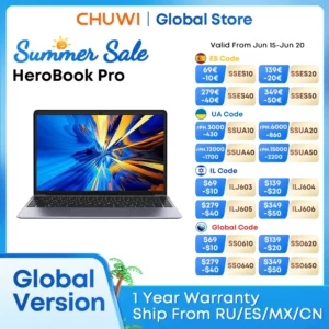 CHUWI-Ordinateur portable HeroPlePlus Chuwi Pro, PC portable, Windows 11, 15.6 pouces, 14.1 pouces, Intel N4020, 8 Go de RAM, 256 Go de SSD, 1920x1080P
